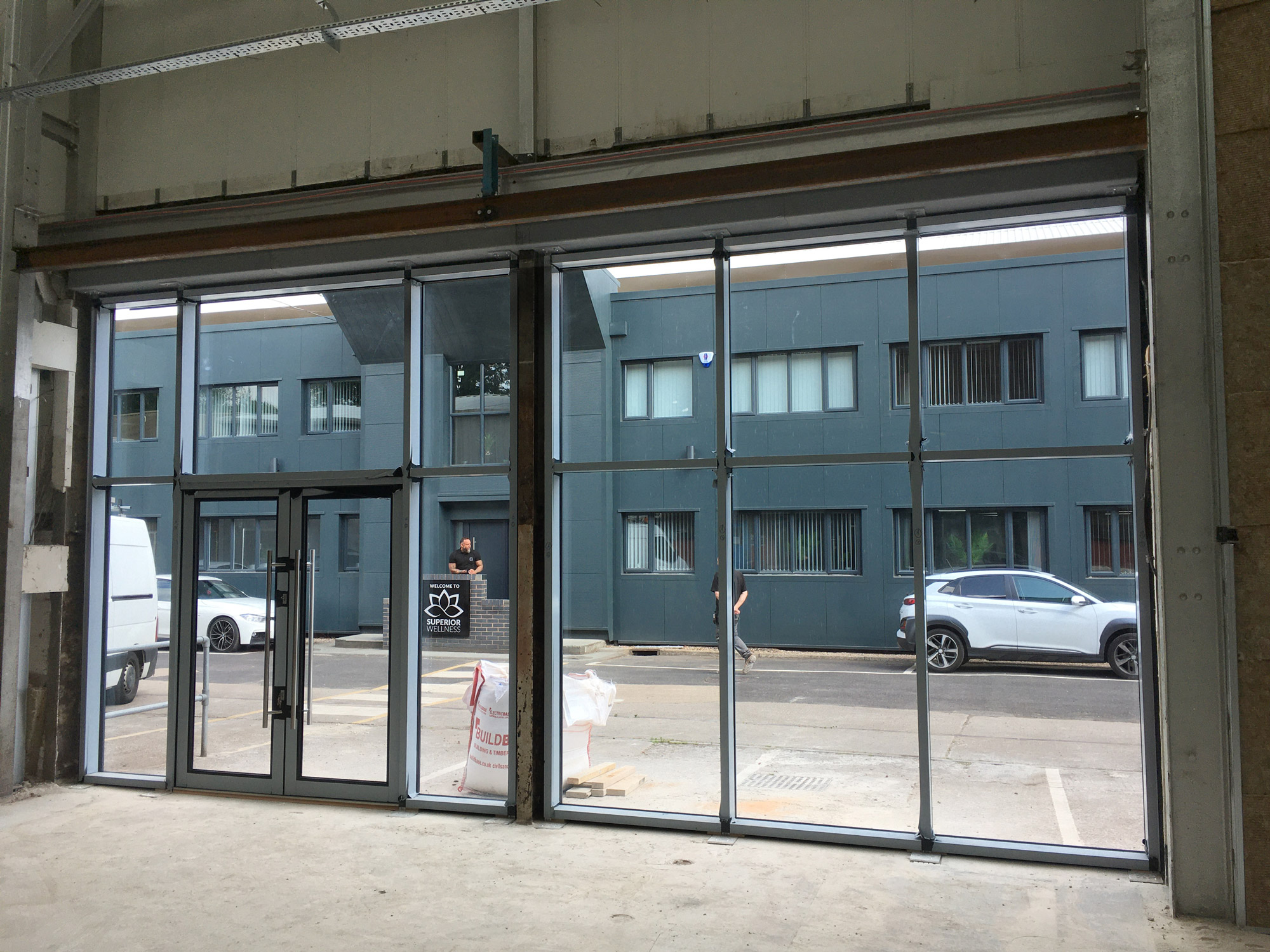 Curtain walling - inside